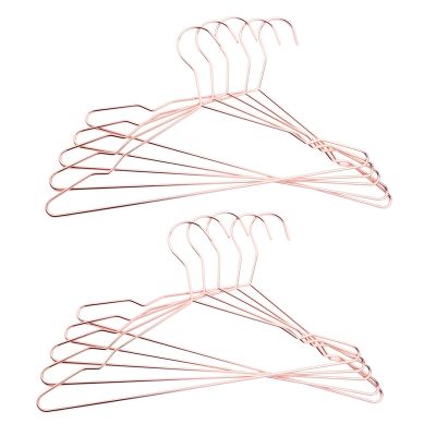 17 Inch Adult Heavy Duty Strong Rose Gold Clothes Hangers, Coat Hangers, Suit Hangers with Notches (Pack of 10)
