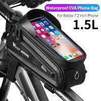 236 black 7.2 inch WEST BIKING Bicycle Bag 6.0-7.2 Inch Phone Bag Waterproof Front Frame Cycling Bag Sensitive Touch Screen MTB Road Bike Bag