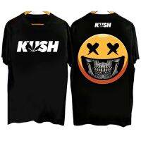 COD #ถูกสุด Kush mens and womens cool casual T-shirt short sleeve trend smiling face printed cotton shirt