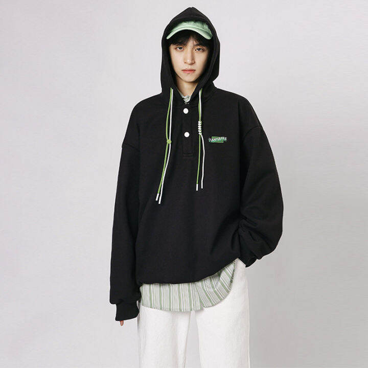 woma-เสื้อกันหนาวมีฮู้ดแบรนด์อินเทรนด์เสื้อกันหนาวแบบสวมหลวมๆ-hoodie-hooded-coat-for-men