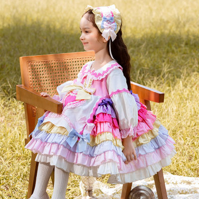 Zhiya เสื้อผ้าเด็กชุดเจ้าหญิงสำหรับเด็กเด็กผู้หญิงชุดนางฟ้าโลลิต้าสีสันสดใสใหม่2021