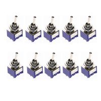 10ชิ้นสวิตช์สลับจิ๋วเสาคู่โยนคู่ DPDT (MTS202) ON-ON-ON 120VAC 6A MTS-202ติดตั้ง1/4นิ้ว