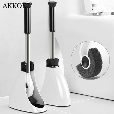 Toilet Cleaning Brush Stainless Steel Handle Holder Floor-Standing with Base Bathroom Accessories WC Decoration Set Tools