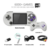 1Set SF2000 Handheld Game Console+Handle Built-in 6000 Games Classic 3 Inch Video Game Consoles Support AV Output