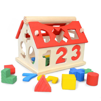 ลูกบาศก์ของเล่นไม้มอนเตสซอรี่สีคณิตศาสตร์บ้านไม่ว่างของเล่นพัฒนาสมองการเรียนรู้ก่อนการศึกษา
