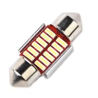 ปลั๊กแอนด์เพลย์ไฟป้ายทะเบียนรถ8000K 36มม. C5W DC12V 4014 SMD ไฟส่องแผนที่ไฟลำต้น