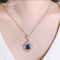 Dainty Sapphire Paraiba Emerald Necklace For Women Girl Wedding Fly Bee Flower Choker 925 Silver Chain With Pendant 2021 Trend