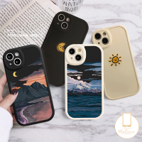 MissConnie เคสสีทึบแบบเรียบง่ายสำหรับ Redmi 9T 9A 9 10C 10 10A 9C POCO X3 NFC Pro M3 Redmi Note 10S 8 9Pro 11 9S 10Pro 9S 11Pro + 8Pro Mi 12 11 Lite คู่รัก Tpu ฝาหลังดวงจันทร์ดวงอาทิตย์