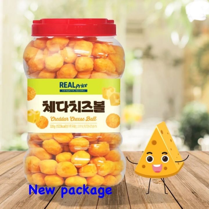 ขนมเกาหลีชีสบอลแบรนด์real-price-cheese-ball-snack-320g-x-9pcs-ยกลัง-1box-ชีส-บอล-ข้าวโพดอบกรอบรสชีส