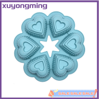 Xuyongming ถาดซิลิโคนรูปหัวใจ6ช่องสำหรับอบเค้กชอร์ตเค้กสตรอว์เบอร์รี่กระทะเค้ก1ชิ้นถาดอบเค้กแมรี่ถาดฟองน้ำอุปกรณ์เสริมทำครัว DIY