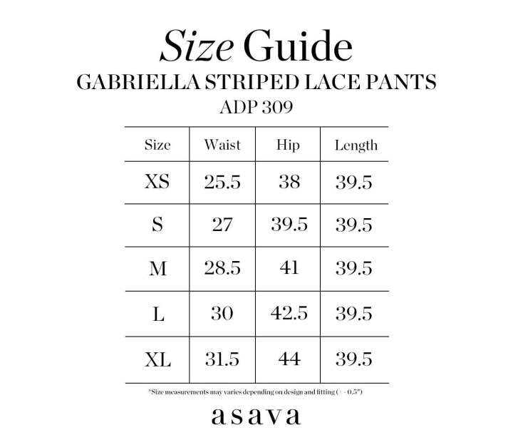 asava-ss23-gabriella-striped-lace-pants-กางเกงผู้หญิง-ผ้าลายทาง-ขายาว-เอวสูง-ทรงตรง-แต่งคาดเข็มขัด-แต่งชายผ้าลูกไม้-ซิปหน้า