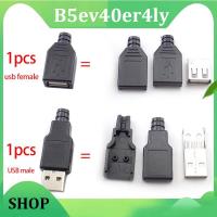 B5ev40er4ly Shop 50pcs 5V USB Type A male Female DIY 4Pin Plug Socket USB Connector Plug Adapter 4Pin Plastic Cover Solder Type A 2.0