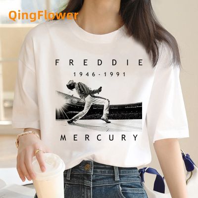 Freddie Mercury Mercury Queen Band Tshirt เสื้อผ้าชายมังงะ Vintage Funny 2022ญี่ปุ่น T เสื้อเสื้อยืด Vintage