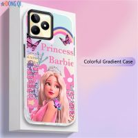 เคสสำหรับ Realme C53 C55 10 C35 C33 C31 C30 C30S C21Y C25Y C15 C12 50A C25 C11 9i 5i 6i C3 8i 5G Pro A1K Narzo 20 50IPrime ตุ๊กตาบาร์บี้เจ้าหญิงมีสีไล่ระดับสีสดใส