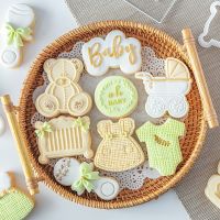 ELEGANT Acrylic Baby Birthday Embossed Mold Baby Shower Cookie Press Stamp Embosser Cutter Fondant Sugar Craft Cake Decoration Tools