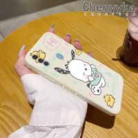 Chenyyka เคส A11ปลอกสำหรับ Samsung M11การ์ตูนน่ารักนิ่มแฟชั่น Pochacco เคสโทรศัพท์ซิลิโคนลวดลายขอบสี่เหลี่ยมเคสกันกระแทกคลุมทั้งหมดป้องกันเลนส์กล้อง