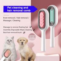 Double Sided Hair Removal Brushes for Cat Dog Pet Grooming Comb with Wipes Kitten Brush Gato Accesorios Artículos Para Mascotas Brushes  Combs