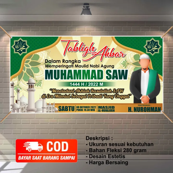 Spanduk Banner Peringatan Maulid Nabi Muhammad SAW Buat Di Panggung ...