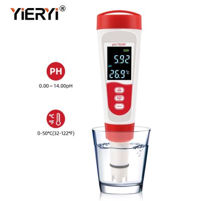 【Prime deal】 Yieryi PH-100 Ph/temperature Mete จอแอลซีดีความแม่นยำสูงดิจิตอลปากกาทดสอบคุณภาพน้ำสำหรับพิพิธภัณฑ์สัตว์น้ำสระว่ายน้ำน้ำดื่ม