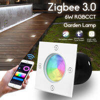 Zigbee 3.0กลางแจ้ง6วัตต์ LED ฝังไฟสวนไฟดาดฟ้าสนามหญ้า P Athway ภูมิทัศน์แสงโคมไฟชั้นกันน้ำ IP67 *