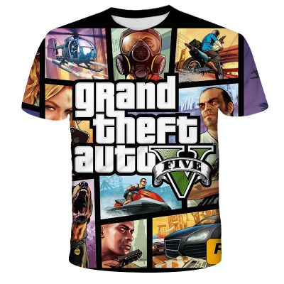 2022 3D Printing Grand Theft Auto Game Gta 4/5 Printed T shirts Short Sleeve Tshirt Childrens Clothing Top T-shirt GTA5 Kids