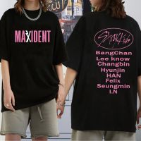 【New】Stray เด็ก Maxident เสื้อยืดอัลบั้มกราฟิกพิมพ์ Kpop แฟชั่น Streetwear เสื้อ Unisex