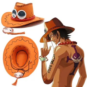 One Piece Anime Portgas D Ace Hats Cosplay Cowboy Cap for Men Women  Children Pirates Cap