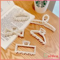 Golden กิ๊บติดผมประดับไข่มุกเทียม  หรูหราและเรียบง่าย เครื่องประดับผม  pearl hair clip