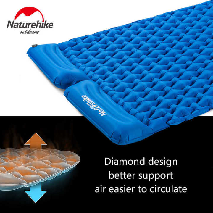 แผ่นรองนอน-naturehike-nylon-tpu-inflatable-mattress-with-pillow-สำหรับ-2-คน-รับประกันของแท้ศูนย์ไทย