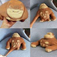 【LZ】๑☃✎  Creative Stress Relief Toys Funny Giant Gorilla Soft Rubber Toys Lala Happy Decompression Squishy Cartoon Elastic Monkey Doll