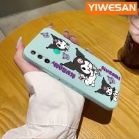 YIWESAN เคสสำหรับ Huawei Y7P P40 Lite เคสลายการ์ตูน Sanrio Kuromi เคสโทรศัพท์ซิลิโคนนิ่มกันกระแทกลายขอบสี่เหลี่ยมด้านข้างสุดสร้างสรรค์เคสป้องกันเลนส์กล้องคลุมทั้งหมดดีไซน์ใหม่