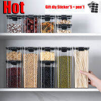 1800ml 4 Different Capacity Plastic Sealed Cans Kitchen Storage Box Transparent Food Canister Keep Fresh New Clear Container Hot