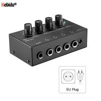 Kebidu HA400 Ultra-Compact 4 Channel Headphone Audio Stereo Amp Microamp Amplifier with EU Adapter for Music Mixer Recording