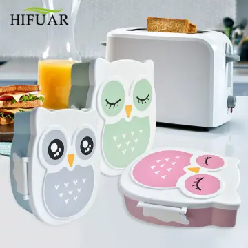 1pc Cartoon Bento Box For Outdoor With Dividers, Portable Student Lunch Box