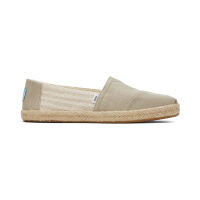 TOMS รองเท้าลำลองผู้หญิง สลิปออน รุ่น Alpargata Rope Oxford Tan Recycled Cotton University Stripes  (C) รองเท้าลิขสิทธิ์แท้