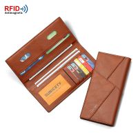 Multifunctional Anti-theft RFID Wallet for Men Soft Leather Long Wallets Ultra-thin Bank Credit Card Holder Money Cash Purse