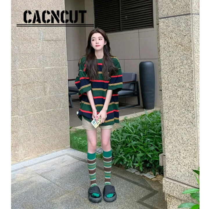 cacncut-100-ไม่สามารถจ่ายลูกบอลเสื้อยืดแขนสั้นผู้หญิง2022ฤดูร้อนใหม่ระเบิดนักเรียนฉบับภาษาเกาหลีหลวมคลับกลัวเสื้อ-ins