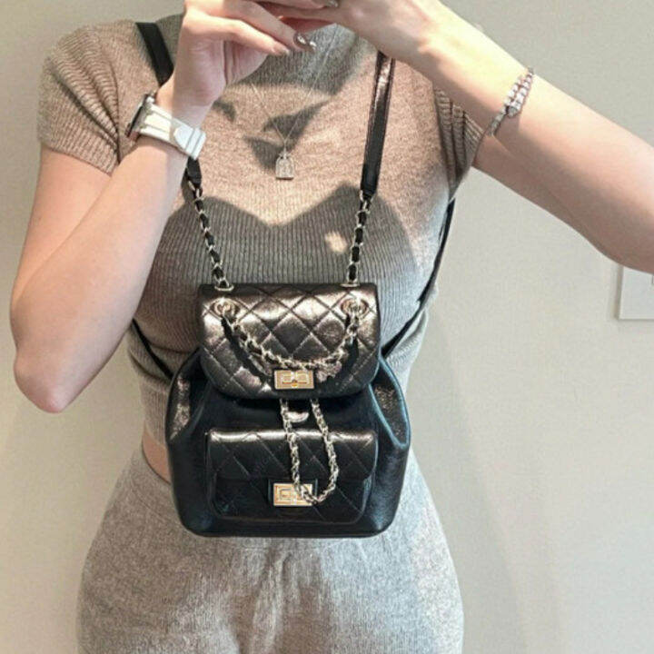 luxury-soft-back-bag-cute-backpack-women-2022-oil-wax-cowhide-rhombus-gold-chain-fashion-trend-ladies-portable-small-backpack