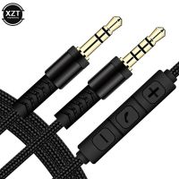 3.5mm Jack Male to Male Audio Cable Speaker Line Stereo Aux Cable with Mic Volume Control for Headphone Car Speaker Mobile Phone