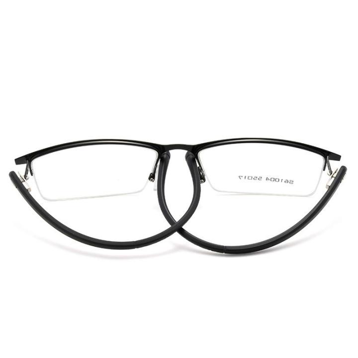 สี่เหลี่ยมผืนผ้า-semi-rimeless-กรอบแก้วแว่นสายตาสั้นกรอบเลนส์ชัดเจนผู้หญิงแว่นตาผู้ชายกรอบสายตาสายตาสั้นธุรกิจกรอบแว่นตาอัลลอยด์