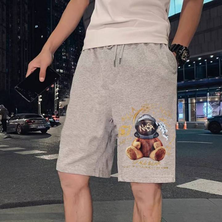 กางเกงลำลองขาสั้น-สำหรับผู้ชาย-สกรีนลายธีมอวกาศน่ารักๆ-ผ้าวอร์ม-ผ้ายืด-ลายมาใหม่-ไม่มีไม่ได้แล้วนะ