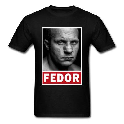 Fedor Emelianenko T Shirt Mma Tshirt Men Tshirt Classic Style Clothing Fighter Tee Cool Black Cotton Fabric