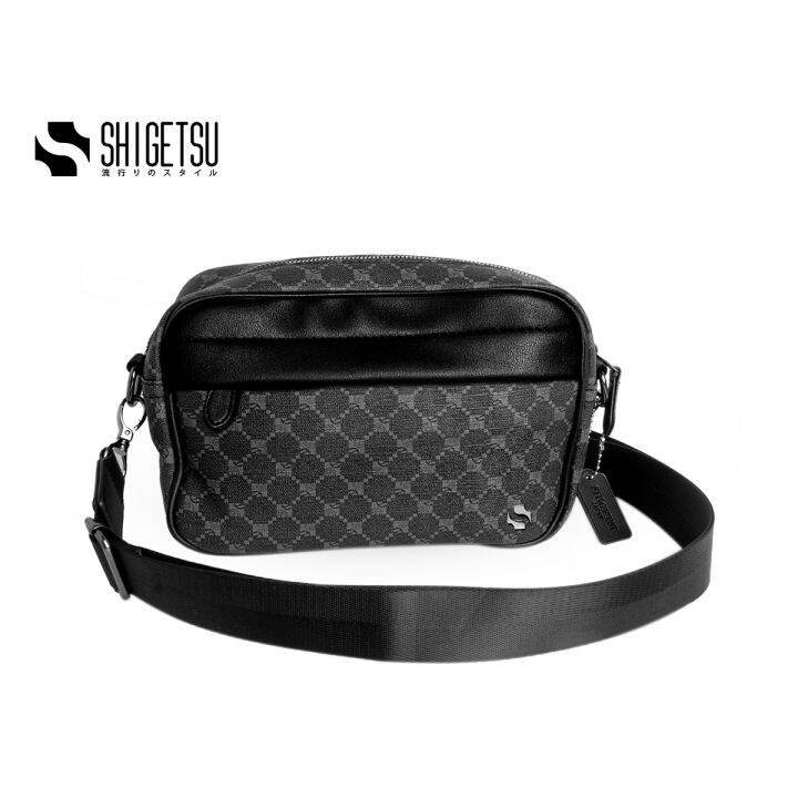 Shigetsu Signature HINO Monogram Bag Leather Sling Bag for men ...