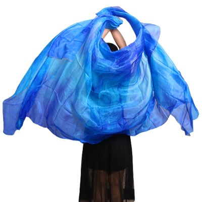 hot【DT】 Real Chinese Silk Veil Dyed Shawl Scarf Costume Accessory Belly