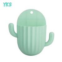 ?【Lowest price】YKS ผู้ถือแปรงสีฟันติดผนัง self-adhesive Seamless Cactus Storage Rack BOX Organizer