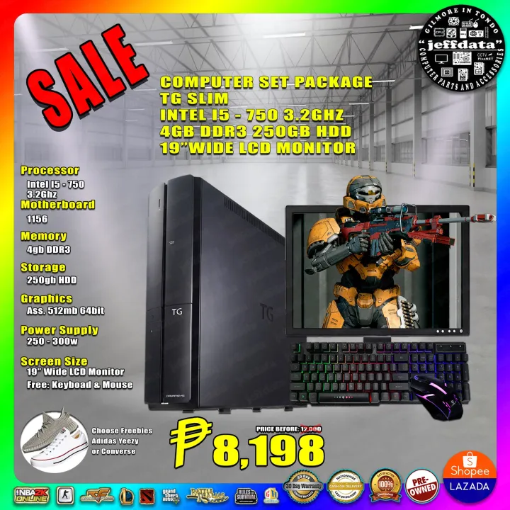 Computer Set Slim Intel i5-750 3.2ghz 4gb ddr3 250gb 512mb 64bit 19 ...