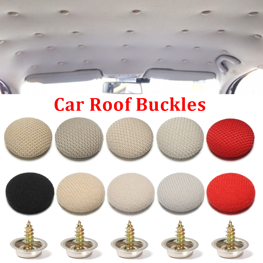 20pcs Car Interior Roof Buckles Headliner Ceiling Cloth Fixing Screw Care Fabric Buckle Rivers Retainer Cap Repair