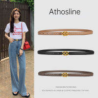 Athosline เข็มขัดหนังแท้สำหรับสุภาพสตรี,1.5ซม. พร้อมกล่องของขวัญมีสายคาดเอวบางหนังแท้สำหรับใส่สูทและชุดเดรสและกางเกงยีนส์พร้อมกล่องของขวัญสำหรับผู้หญิง