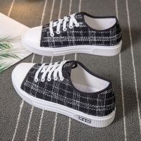 [COD] breathable soft-soled womens shoes casual linen lace-up student white flat