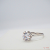 Ledajewelrybkk?:925 Silver (เงินแท้ ) Leda Iconic Heart Ring, Halo pave แหวนล้อม CZ คัดเกรด